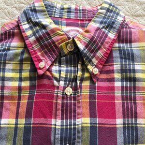 Brooks Brothers 346 The Original Polo Mens Large red/yllw Plaid Button Dwn Shirt